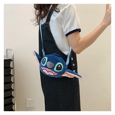 Disney New Lilo & Stitch Plush Toys Kawaii Plush Messenger Bag Girl Handbag Anime Stuffed Toys Children Cartoon Plushie Soft Bag