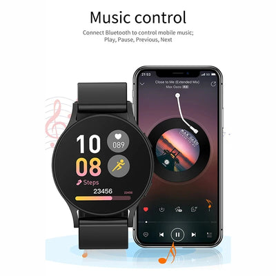 LAXASFIT Watch 6 Smart Watch 1.32 inch 128*160 Bluetooth Call Health Monitoring Alarm Clock Fashion Watch Men Women Holiday Gift