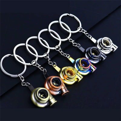 Creative Turbo Hub Keychain Classic Mini Meatl Auto Parts Pendant Key Ring Men Car Key Holder Gifts