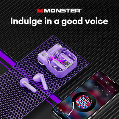 سماعات Monster XKT15 Bluetooth V5.3 الأصلية لاسلكية عالية الجودة مع صوت HIFI ووقت انتظار طويل وسماعة ألعاب منخفضة الكمون