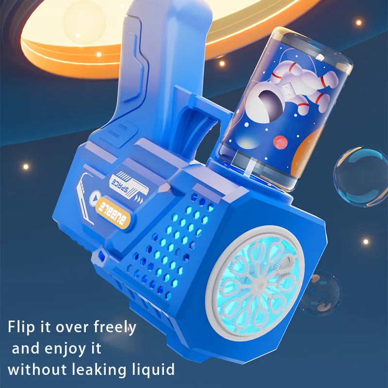 Children's Handheld Automatic Porous Space Bubble Gun Outdoor Entertainment Toy [Without Bubble Water]