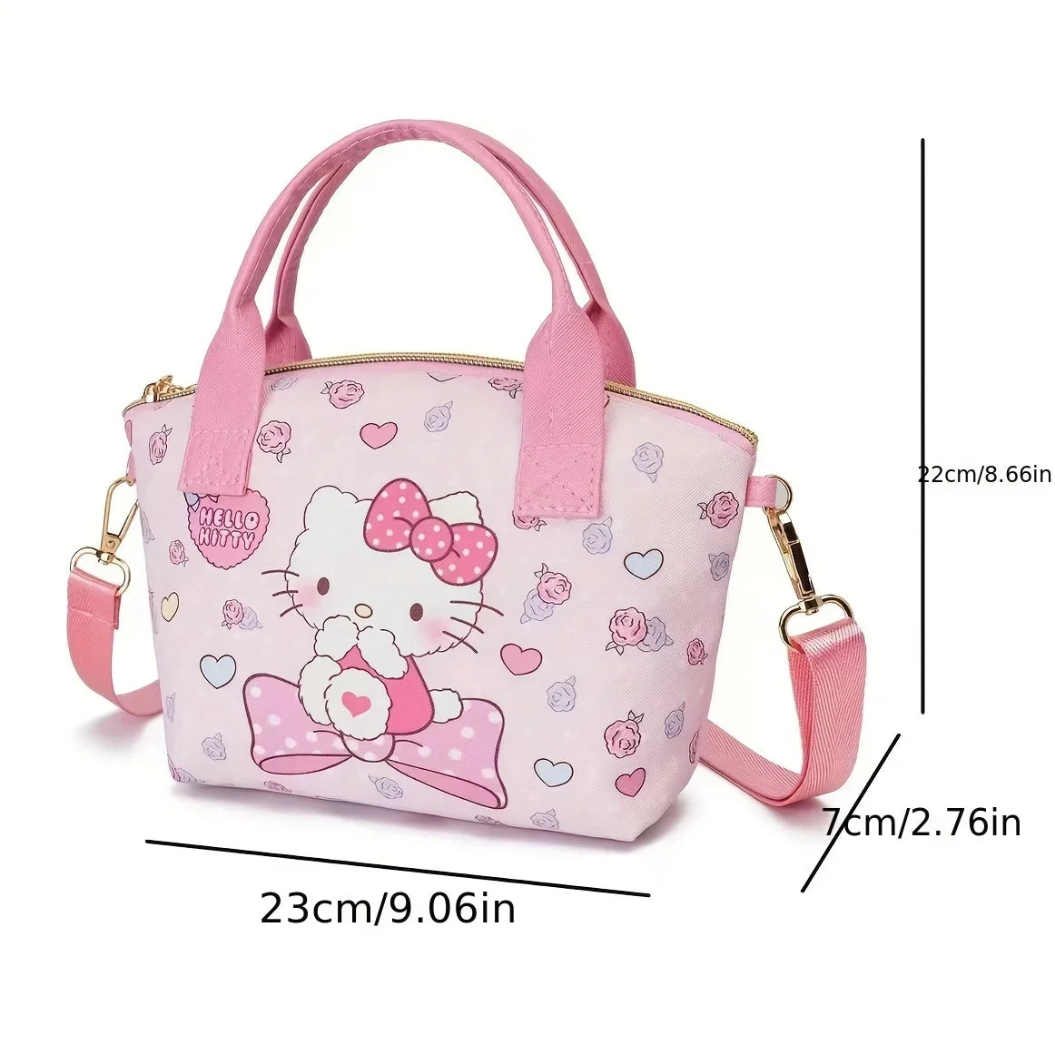 Miniso Lightweight Stylish Sanrio Handbag Cute Handbag Large-capacity Woman Convenient Shopping Bag Hellokitty Crossbody New