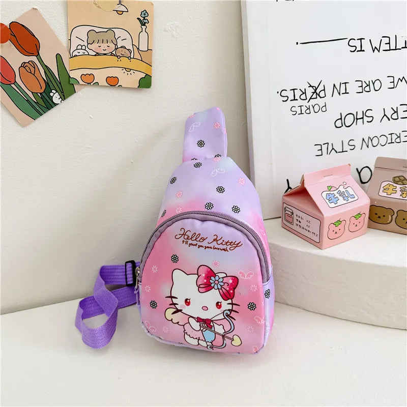 Sanrio Cartoon Shoulder Bags Melody Children's Chest hello kitty Bags Casual Messenger Pouch Fashion Versatile Travel Bags Gifts