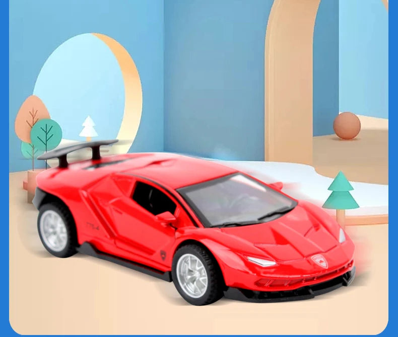 Alloy Sports Car Toy Super Sports Car Sliding Door Retractable Car Structure Model Children Toy Boy Gift