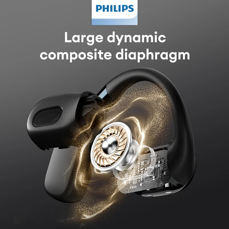 Original Philips TAT5739 Wireless Non in-Ear Bluetooth V5.4 Headset Deep Bass Music Headphones Open Air Waterproof Sport Earbuds