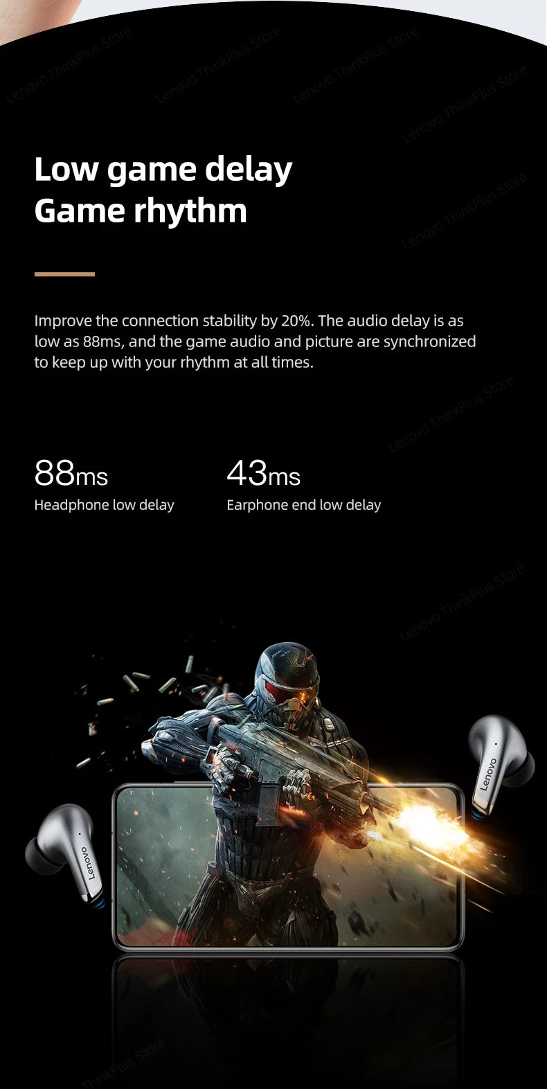 Original Lenovo LP5 Wireless Bluetooth Earphone Fast Charging Long Endurance HD Call With Microphone Sports Waterproof Headset