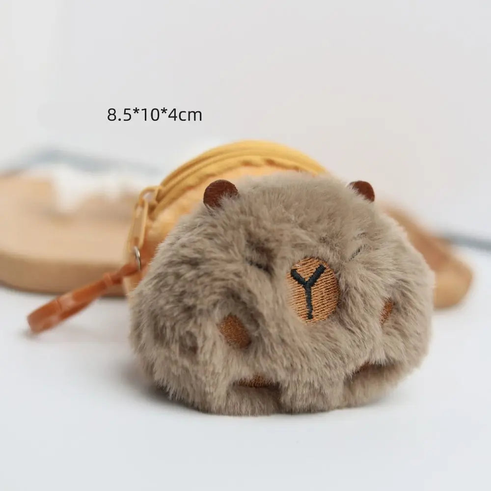 New Creative Capybara Anime Plush Coin Purse Fashion Kawaii Mini Coin Purse Round Cartoon Bags Pendant