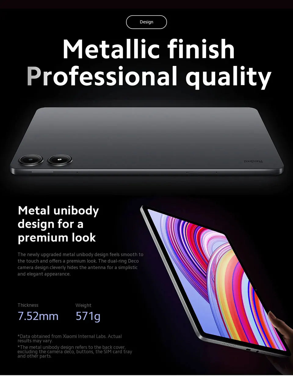 New Xiaomi Redmi Pad Pro Global Version 12.1" 120Hz LCD Display Snapdragon® 7s Gen 2 Mobile Platform 10000mAh 33W Fast Charging