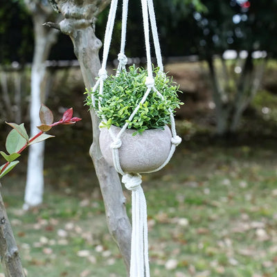 Hanging Plant Handmade Macrame Plant Hanger Flower Pot Planter Hanger Wall Decor Courtyard Garden Hanging Planter Hanging Basket