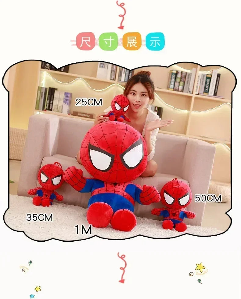 25/35cm Marvel Spiderman Plush Toy Soft Stuffed Cartoon Stuffed Doll Large Plush Boy Cloth Doll Pillow Kid Christmas Gift