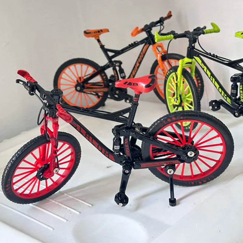 1:10 Mini Finger Mountain Bike Diecast Model Alloy Bicycle Simulation Collection Die Casting Racing Metal Bike Toys for boy