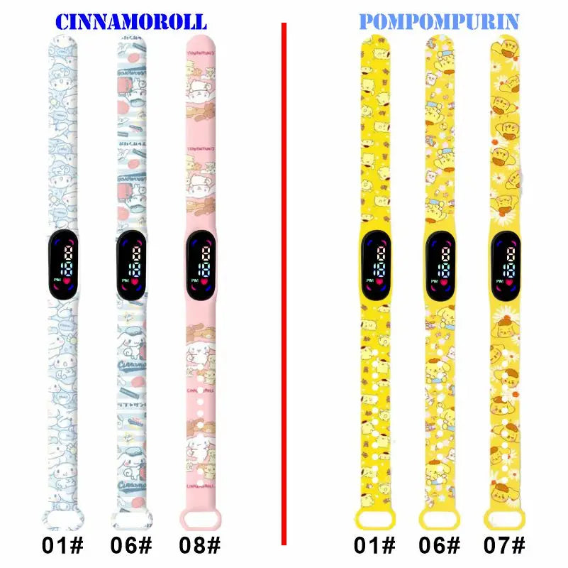 ساعة رقمية من السيليكون بإضاءة LED على شكل أنمي هيلو كيتي كورومي ميلودي، هدية عيد ميلاد للأطفال، هدايا حفلات الكريسماس
