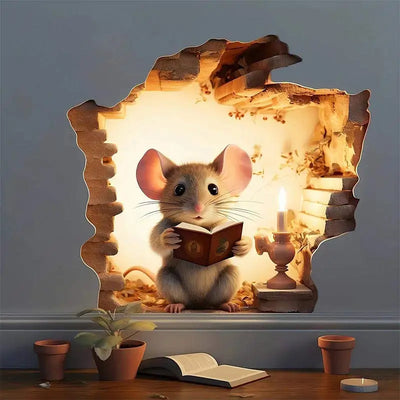 Cute Mouse Wall Sticker Living Room Wall Edge Home Decoration Mural For Kids Bedroom Wallpaper Removable Funny Rats Decals