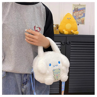 Kawaii Sanrio Plush Bag Kuromi Backpack Anime Melody Cinnamoroll Plushie Handbags Pochacco Cartoon Stuffed Bag for Girls Gifts