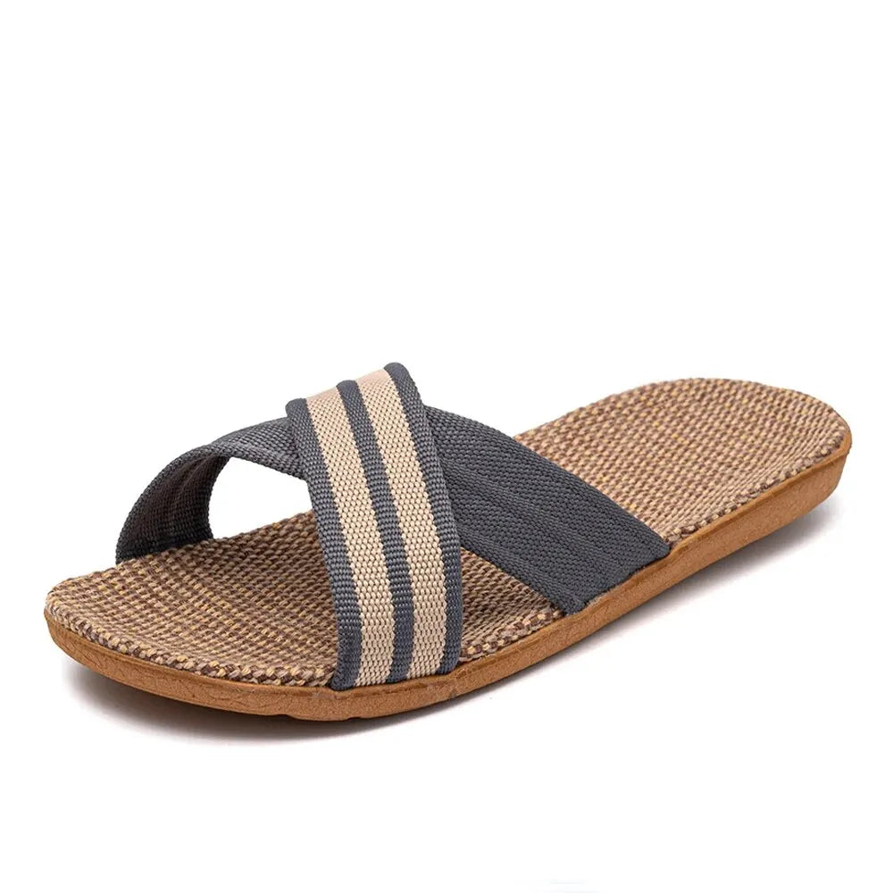 Plus Size Women'S Slippers Flat Sandals Linen Lightweight Casual Summer Slippers Women For Home Free Shipping