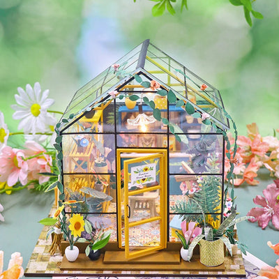 Doll House Kit Mini DIY Flower House Handmade 3D Puzzle Assembly Building Toys Home Bedroom Decoration With Furniture DollHouses