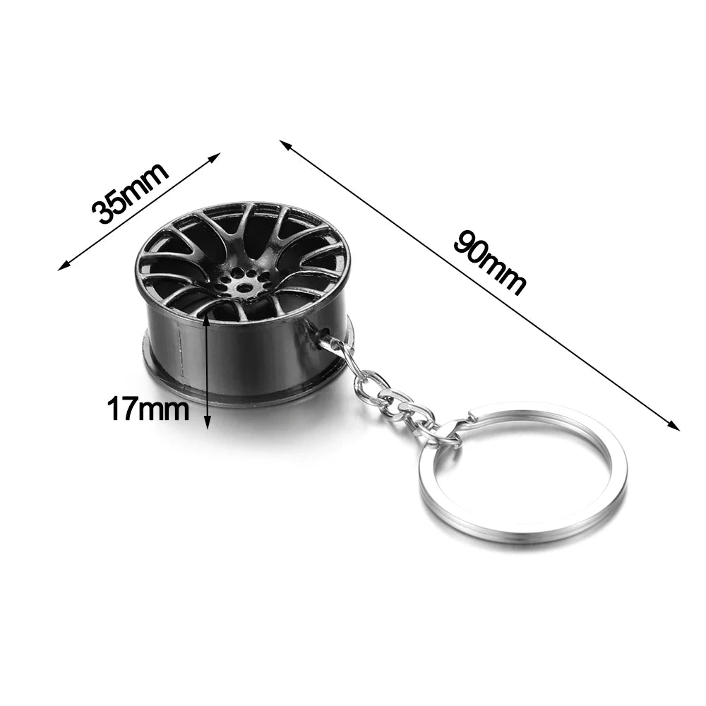 Creative Turbo Hub Keychain Classic Mini Meatl Auto Parts Pendant Key Ring Men Car Key Holder Gifts