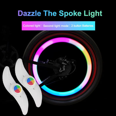 Colorful Bike Wheel Spoke Light MTB Balance Bicycle Light LED Tyre Tire Flash Lights Warning Cycling Lamp