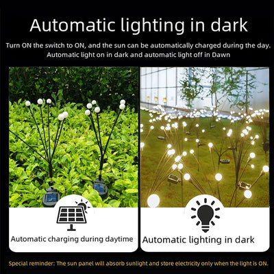 1pc 6/8/10LED Pack Solar Firefly Lights,Upgraded Solar Garden Lights Outdoor Waterproof Solar Swaying Landscape Outdoor Lights