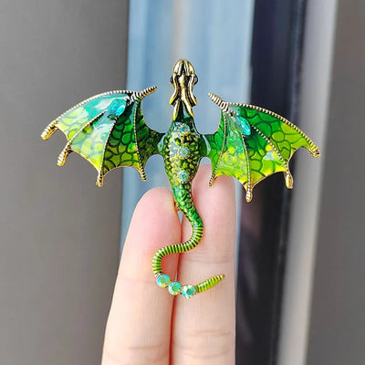 2024 Europe and the United States Explosive Enameled Dragon Brooch Manufacturers Custom Diamond-encrusted Animal Pins Cross-bord