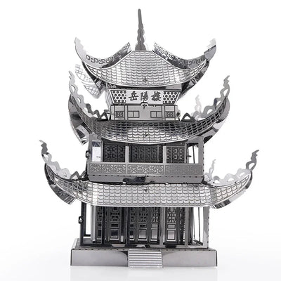 3D Metal Puzzle Yue Yang Tower Chinese Classical Architecture Assembly Model Kits DIY Laser Cut Jigsaw Puzzle Toy For Kids Adult