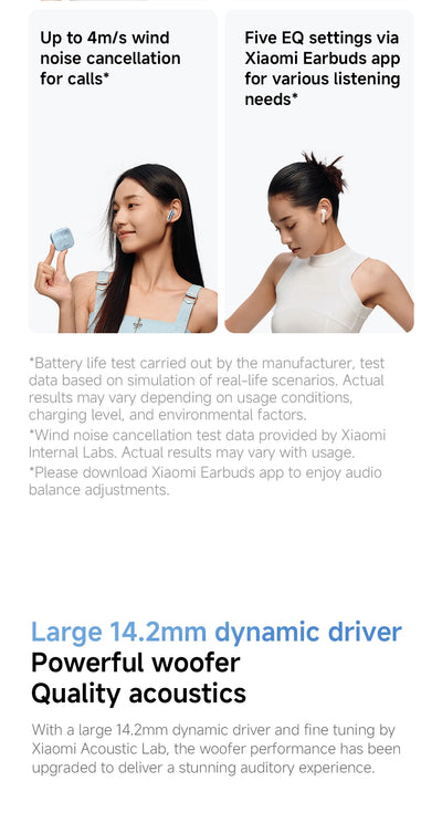 World Premiere Xiaomi Redmi buds 6 active 30 Hours long battery life Clear voice call headset Comfortable to wear earphone