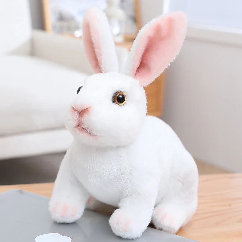 20cm Simulation Cute Rabbit Plush Fur Realistic Kawaii Animal Easter Bunny Rabbit Toy Model Gift Home Decoration