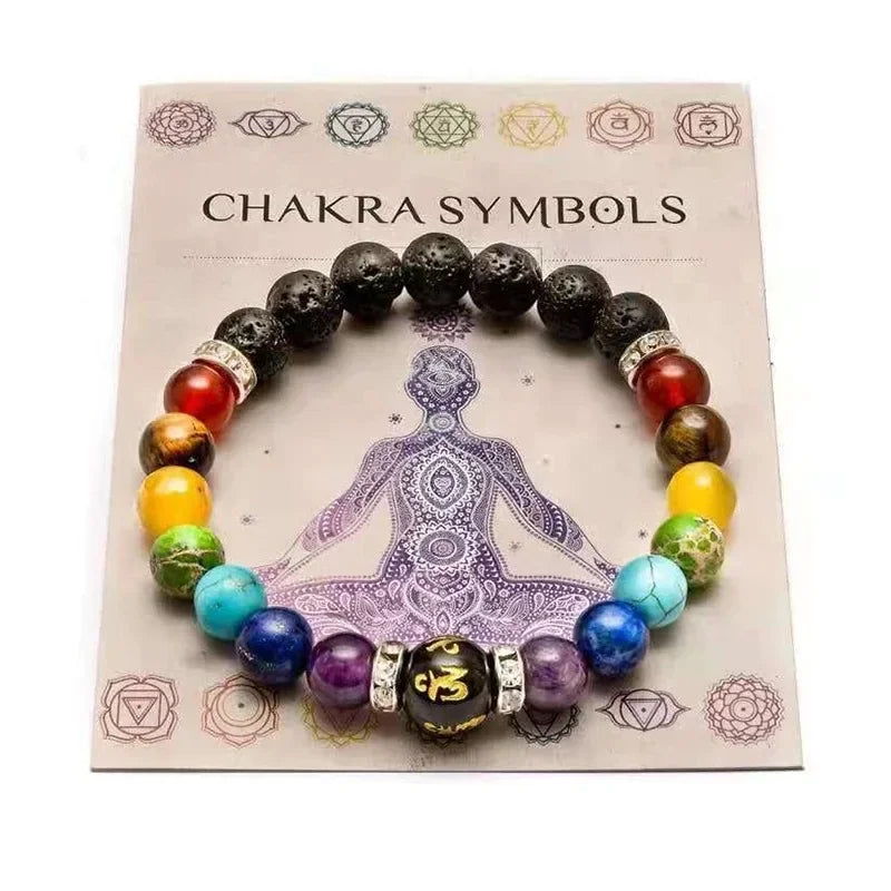 New 7 Chakra Treatment Crystal Men Bracelet Yoga Stone Adjustable Beads Bracelet Meditation Relaxation Anxiety Women's Bracele