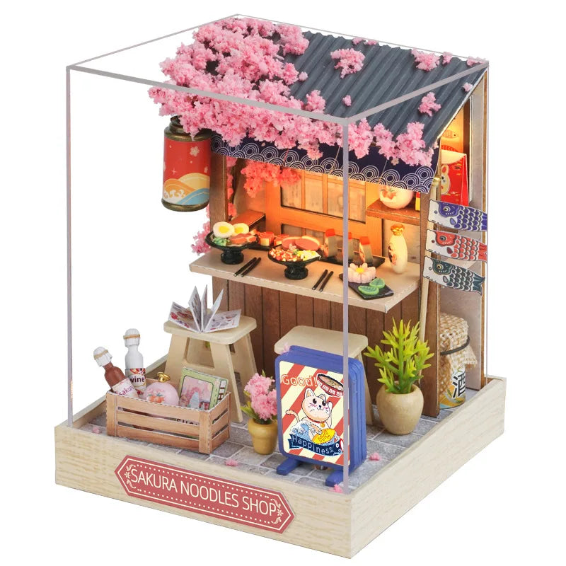 Magic Wooden Doll House Mini Kit DIY Handmade Assembly Model Building Room Bedroom Decoration 3D Puzzle Girl Toy Birthday Gifts