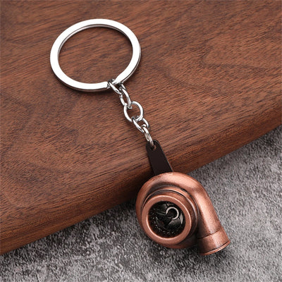 Creative Turbo Hub Keychain Classic Mini Meatl Auto Parts Pendant Key Ring Men Car Key Holder Gifts