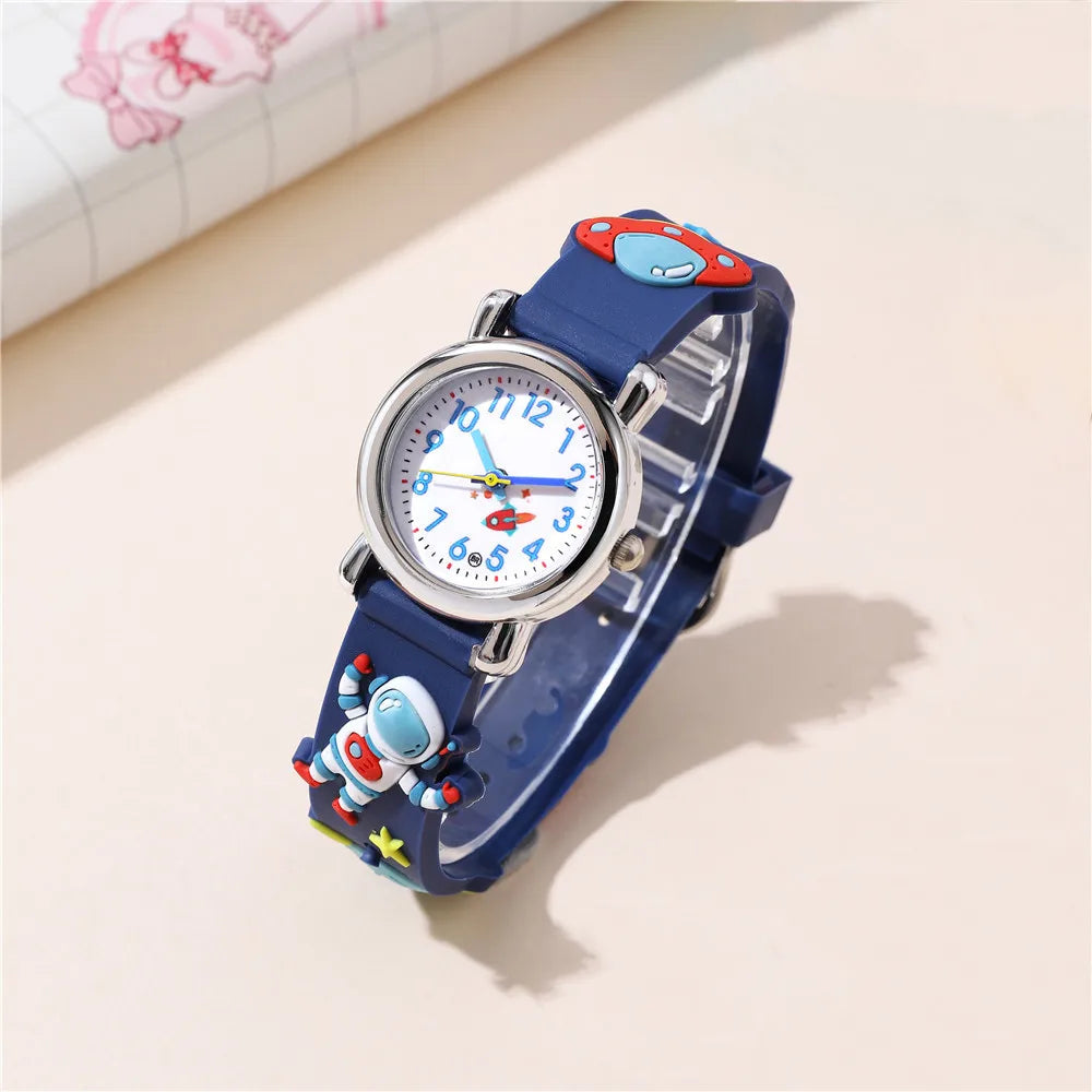 Astronaut Pattern Series Children's Watch Color Plastic Tape Boy Girl Student Gift Watch