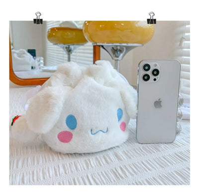 Sanrio  Bag Kawaii Cinnamoroll Handbag Tote Plushie Shoulder Messenger Bags Kuromi Hello Kitty Stuffed Makeup Backpack Gift