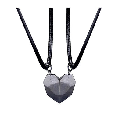 Good Simple Quality Couple Pendant Necklace Electrocardiogram,Magnetic Heart,Pendant Splicing Necklace Valentine's Day Gift