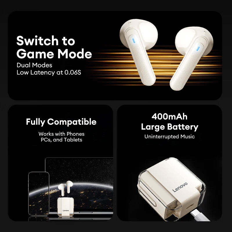 Choice Original Lenovo LP51 TWS Wireless Bluetooth v5.4 Earphones Long Standby Gaming Earbuds HD Call Touch Headphones With Mic