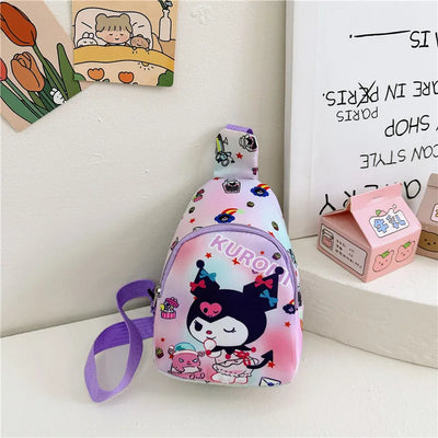 Sanrio Cartoon Shoulder Bags Melody Children's Chest hello kitty Bags Casual Messenger Pouch Fashion Versatile Travel Bags Gifts