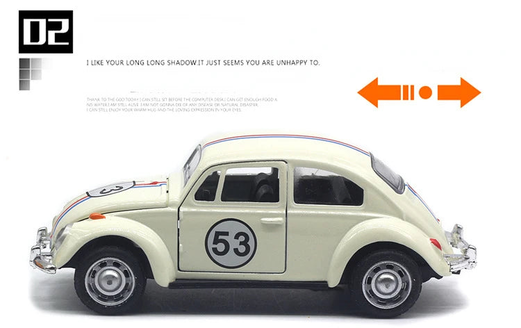 1:32 Volkswagen Beetle Alloy Car Diecasts Metal Classic Toy Model with Pull Back Function Vehicles for Child Gifts A931