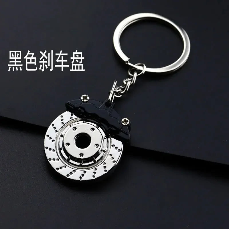 Creative Metal Car Accessories Keychain Zinc Alloy Turbo Gearbox Hub Brake Disc Pendant KeyRing for Men's Dad Birthday Gift