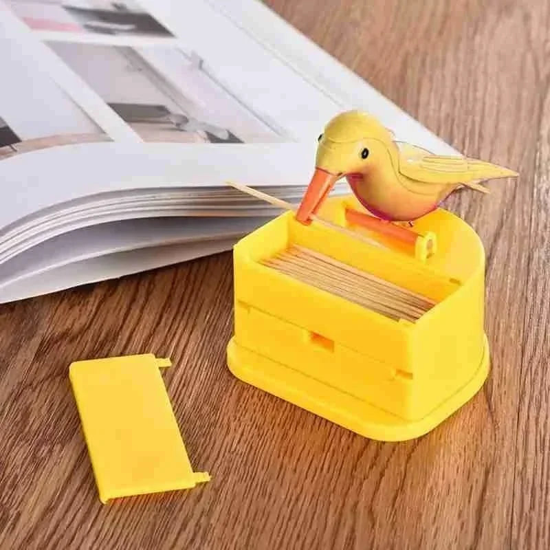 New Small Bird Toothpick Container Automatic Toothpick Dispenser Toothpick Holder Home Decoration Kitchen Accessories