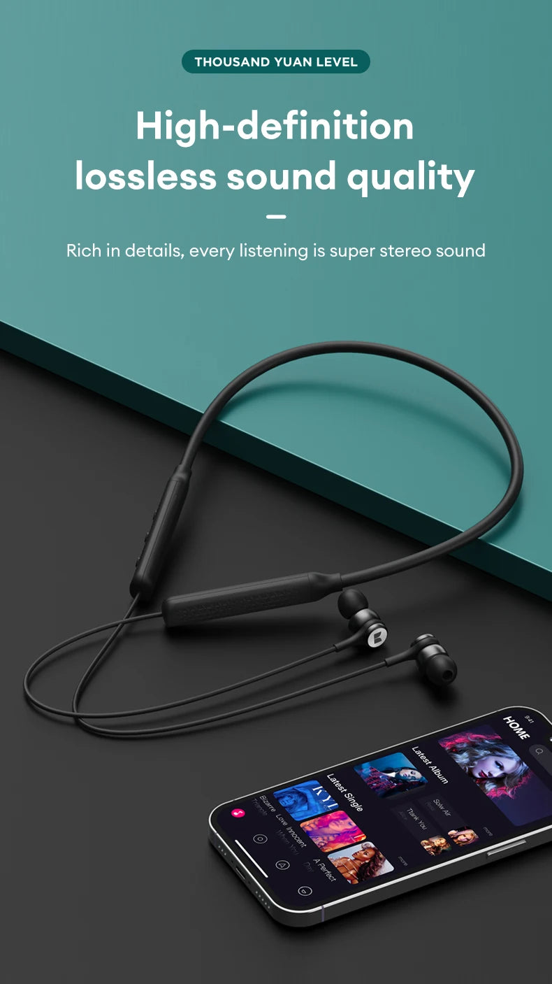 Choice Monster SG08 Wireless Bluetooth 5.4 Neckband Earphones Long Battery Life Gaming Earbuds HIFI Sound Sport Headset With Mic