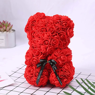 1pc Valentine's Day Gift Creative Rose Bear Gift Box PE Flower Romantic Foam Bear Hug Bear