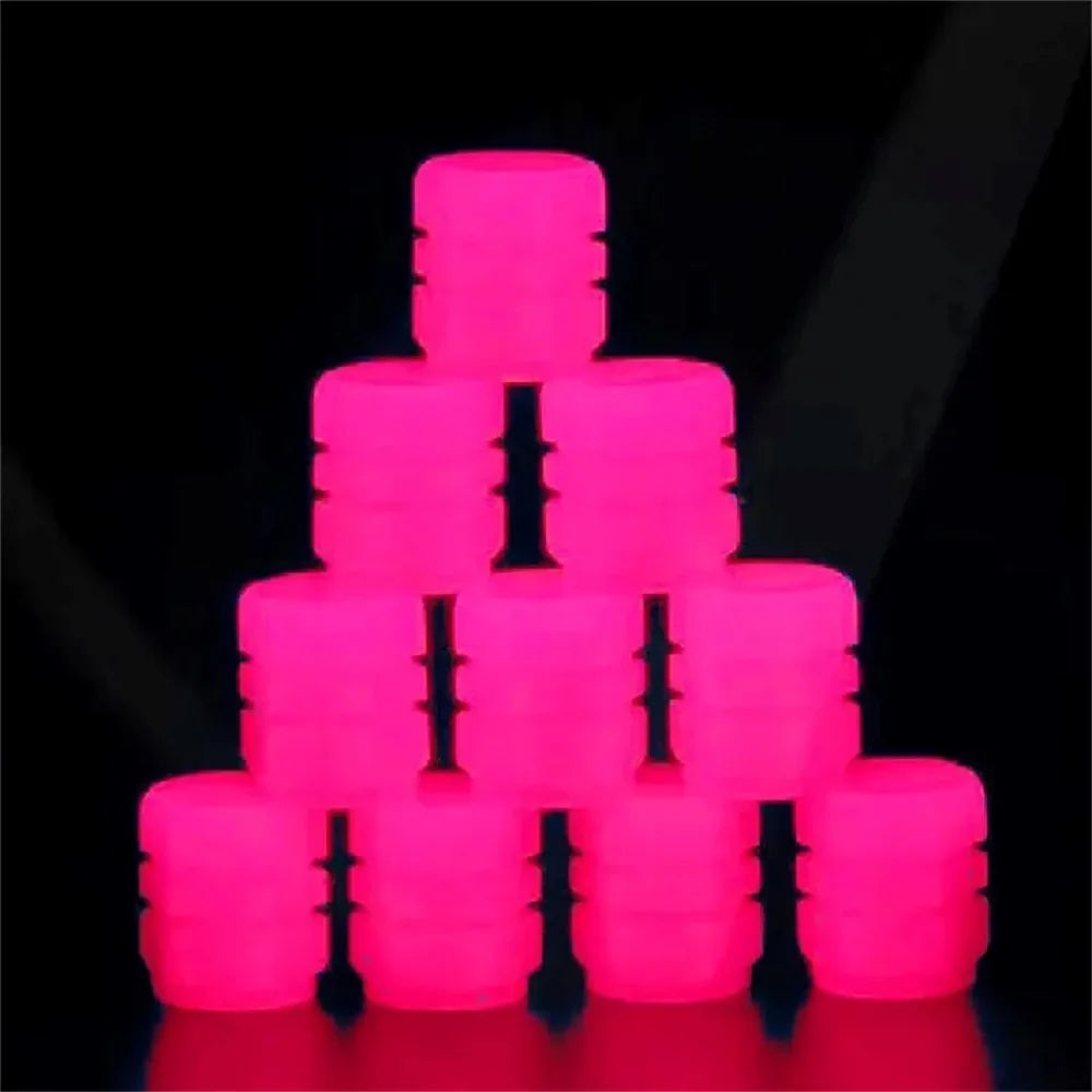 Luminous Valve Caps Fluorescent Red Night Glowing Car Motorcycle Bicycle Wheel Styling Tyre Hub Universal Cap Decor 20Pcs