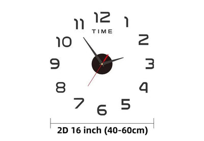 2023 Modern Design Large Wall Clock 3D DIY Quartz Clocks Fashion Watches Acrylic Mirror Stickers Living Room Home Decor Horloge