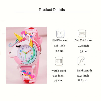 2024 New Rainbow Cloud Printed Silicone Band Children's Watch Girl Cute Cartoon Quartz Watch Kids Watches Boys Girl Watche