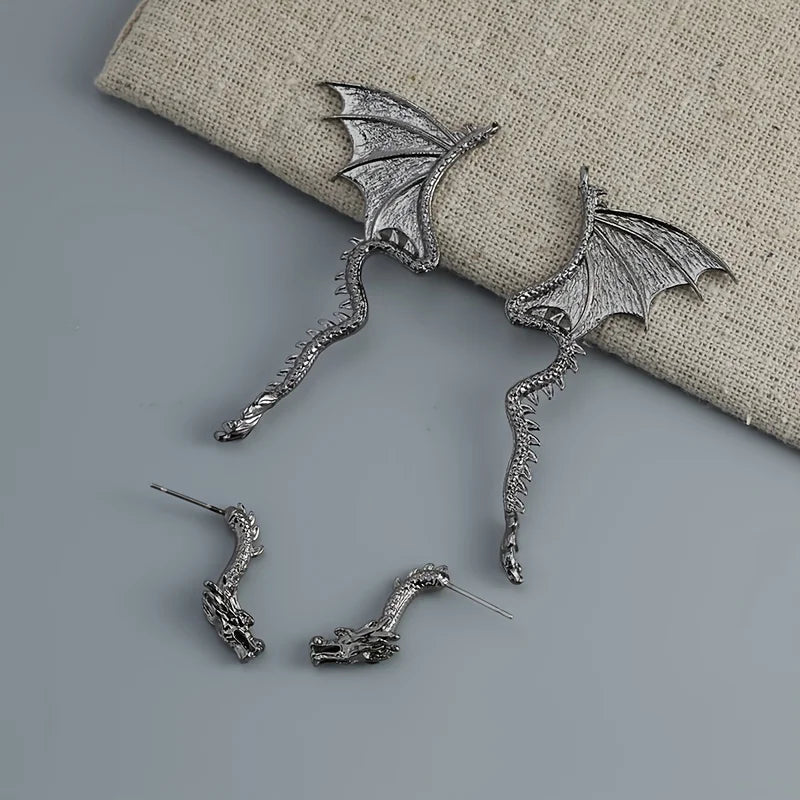 Simple And Stylish Dragon Patterned Gothic Jewelry, Suitable For Women To Banquet Memorial Gifts, Or Holiday Wear