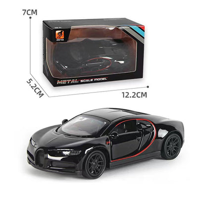 1:43 Diecast Alloy Car Model Metal Pull Back Simulation Car Toy Boy Sports Car Ornament with to Open the Door Toys for Kids