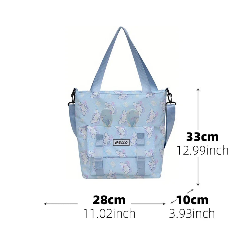 Cinnamoroll Series Backpack Set, Cartoon Anime Schoolbag, Casual Large Capacity Daypack, Student Kids Travel Commute Knapsack