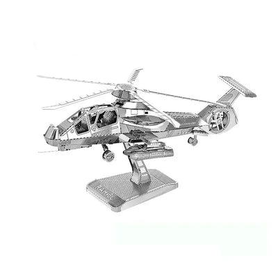 3D Metal Puzzles Military J-20 J-10B SU-34 KA-50 Fighter UFO RAH-66 Helicopter DIY Handmade Assemble Model Jigsaw Puzzles