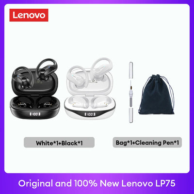 Original Lenovo LP75 2/3/5pcs TWS Bluetooth V5.3 Headphones Wireless LED Digital Display Earphones Low Latency Gaming Headset