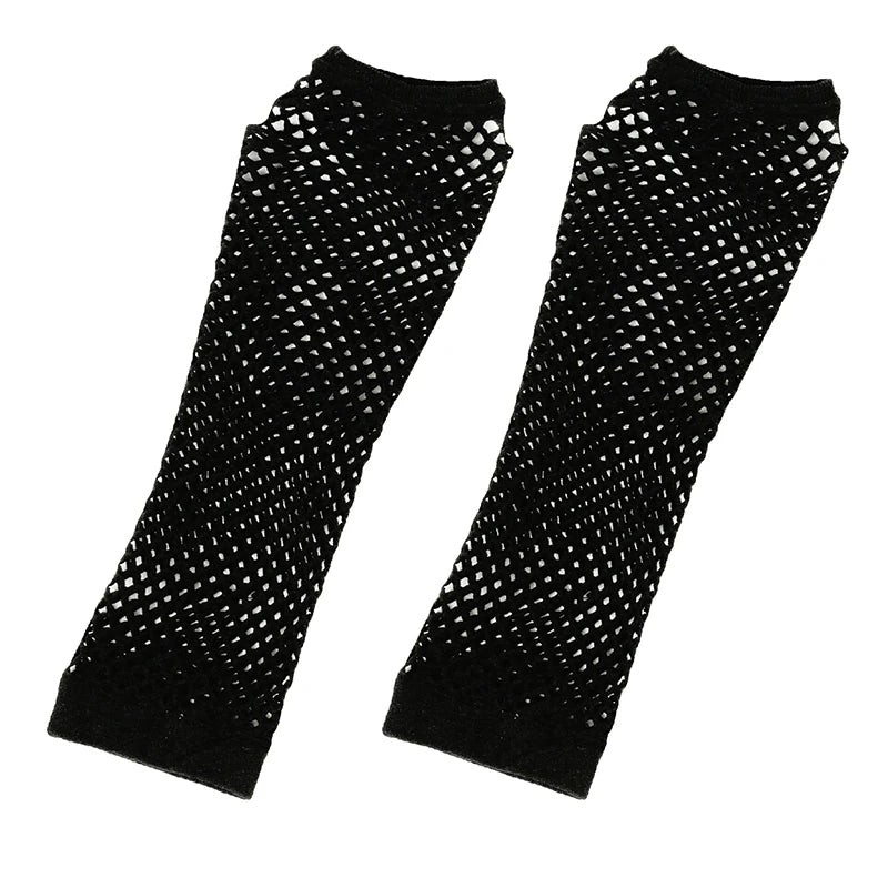 1Pair Womens Long Fishnet Net Gloves Fingerless Mesh Gloves Punk Rock Fancy Night Club Party Arm Warmer Gloves Sexy Gloves