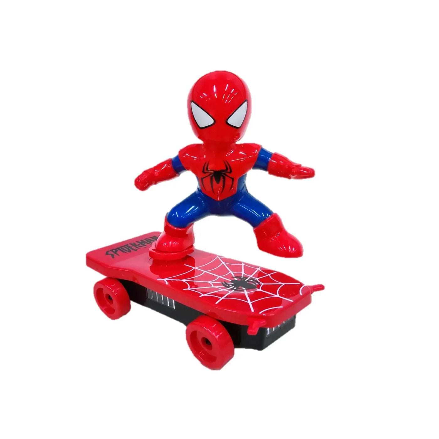 New Spiderman Automatic Flip Rotation Skateboard Acousto-Optic Car Electric Music Toy Stunt Scooters Christmas Gift Anime